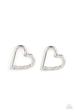 Load image into Gallery viewer, Paparazzi Accessories - Cupid, Who? - Silver Heart Earrings
