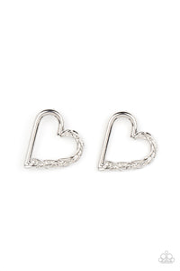 Paparazzi Accessories - Cupid, Who? - Silver Heart Earrings